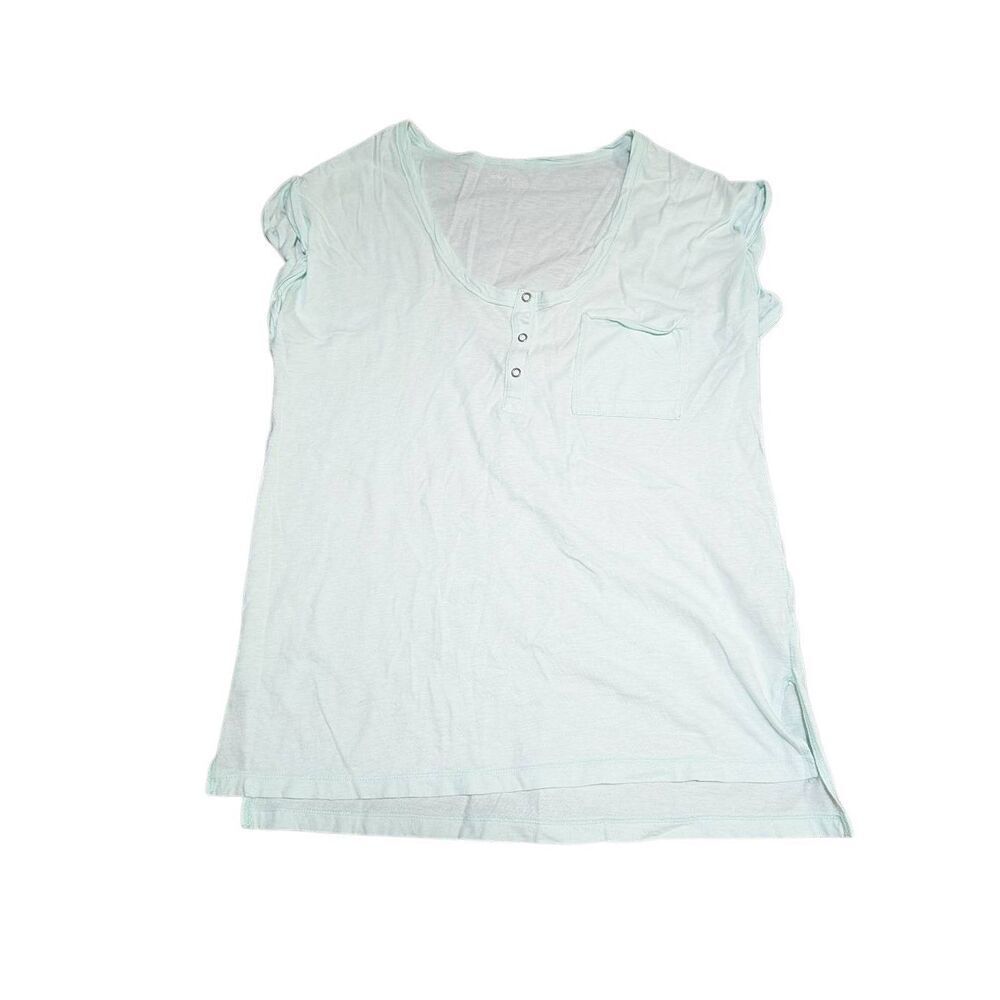 Aerie Henley Tee Aqua Green Women's XS